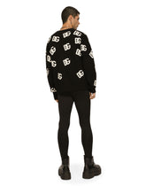 Wool inlay cardigan with DG Monogram detail -  | Dolce & Gabbana