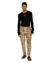Crew neck sweater in ribbed technical cotton -  | Dolce & Gabbana