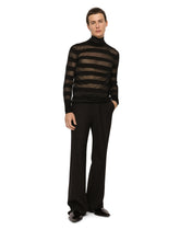 Striped technical wool turtle-neck sweater -  | Dolce & Gabbana