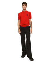 Wool polo-shirt with branded tag -  | Dolce &amp; Gabbana