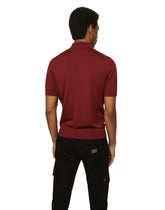 Wool polo-shirt with branded tag -  | Dolce &amp; Gabbana