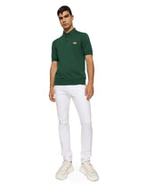 Wool polo-shirt with branded tag -  | Dolce &amp; Gabbana