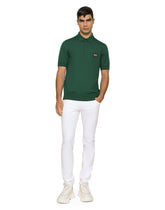 Wool polo-shirt with branded tag -  | Dolce &amp; Gabbana