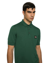 Wool polo-shirt with branded tag -  | Dolce &amp; Gabbana