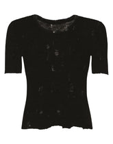 Round-neck technical linen sweater with rips -  | Dolce & Gabbana