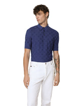 3D check silk jacquard polo-shirt -  | Dolce & Gabbana