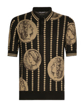 Coin intarsia silk polo shirt -  | Dolce & Gabbana