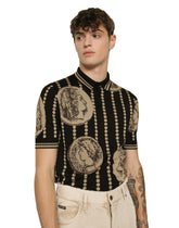 Coin intarsia silk polo shirt -  | Dolce & Gabbana