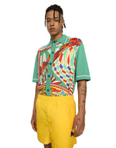 Polo-shirt with carretto-print panel -  | Dolce & Gabbana