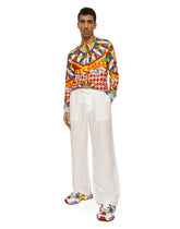 Silk jacquard shirt with 3D carretto print -  | Dolce & Gabbana