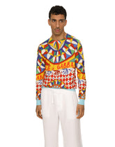 Silk jacquard shirt with 3D carretto print -  | Dolce & Gabbana