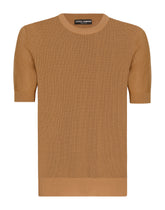 Cotton sweater with logo label -  | Dolce &amp; Gabbana