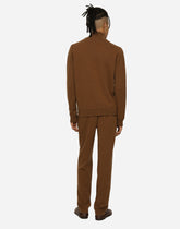 Zip-up sweatshirt with wool and cashmere knit patch DG -  | Dolce &amp; Gabbana