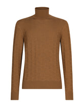 Silk jacquard turtleneck sweater with DG logo -  | Dolce &amp; Gabbana
