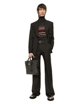 Wool turtle-neck sweater with contrasting stripes -  | Dolce & Gabbana