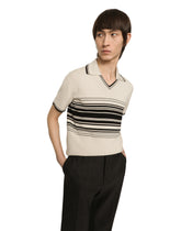 Wool polo-shirt with contrasting stripes -  | Dolce & Gabbana
