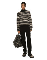 Wool sweater with contrasting uneven stripes -  | Dolce &amp; Gabbana
