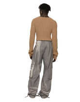 Ribbed camel V-neck sweater -  | Dolce & Gabbana