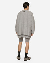 Technical wool cardigan with logo tag -  | Dolce &amp; Gabbana