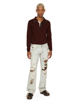 Wool polo-shirt with contrasting details -  | Dolce &amp; Gabbana
