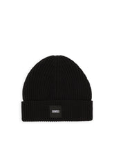Knit cashmere and wool hat with DGVIB3 patch -  | Dolce & Gabbana