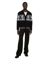 Wool cardigan with DG logo inlay -  | Dolce &amp; Gabbana