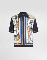 Silk and cotton shirt with dog print -  | Dolce &amp; Gabbana