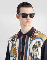 Silk and cotton shirt with dog print -  | Dolce &amp; Gabbana