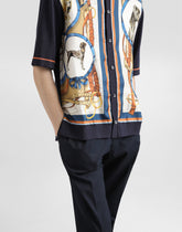 Silk and cotton shirt with dog print -  | Dolce &amp; Gabbana