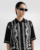 Silk and cotton shirt with bandanna print -  | Dolce &amp; Gabbana