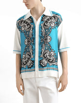 Silk and cotton shirt with bandanna print -  | Dolce &amp; Gabbana