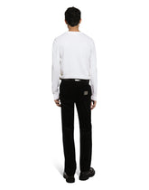 Crewneck wool sweater with DG logo -  | Dolce &amp; Gabbana