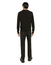 Silk round-neck sweater with all-over DG logo -  | Dolce &amp; Gabbana
