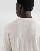 Crewneck silk sweater with allover DG logo embroidery -  | Dolce &amp; Gabbana