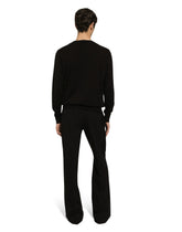 Round-neck wool and silk sweater with sequins -  | Dolce & Gabbana