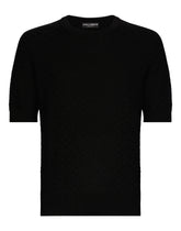 Silk round-neck sweater with all-over DG logo -  | Dolce &amp; Gabbana