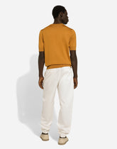 Silk round-neck sweater with DG embroidery -  | Dolce &amp; Gabbana