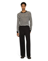 Striped-print round-neck cotton sweater -  | Dolce & Gabbana
