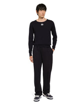 Round-neck virgin wool sweater with DG logo -  | Dolce & Gabbana