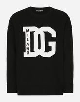 Crewneck wool sweater with DG intarsia -  | Dolce &amp; Gabbana