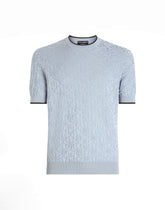 Silk crewneck pullover with logo -  | Dolce &amp; Gabbana