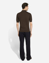 Silk polo-shirt with all-over DG logo embroidery -  | Dolce &amp; Gabbana