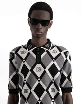 Wool jacquard piqué polo shirt -  | Dolce &amp; Gabbana