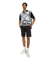 Marina-print silk polo-shirt -  | Dolce & Gabbana
