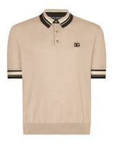Silk polo-neck with DG embroidery -  | Dolce & Gabbana