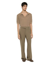 Cotton openwork V-neck polo shirt -  | Dolce &amp; Gabbana