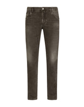 Gray wash slim-fit stretch jeans -  | Dolce &amp; Gabbana