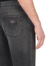 Gray wash slim-fit stretch jeans -  | Dolce &amp; Gabbana