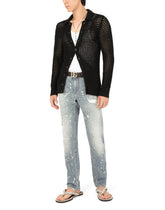 Slim-fit blue wash stretch jeans with abrasions -  | Dolce & Gabbana