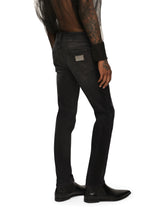 Gray wash slim-fit stretch jeans -  | Dolce &amp; Gabbana